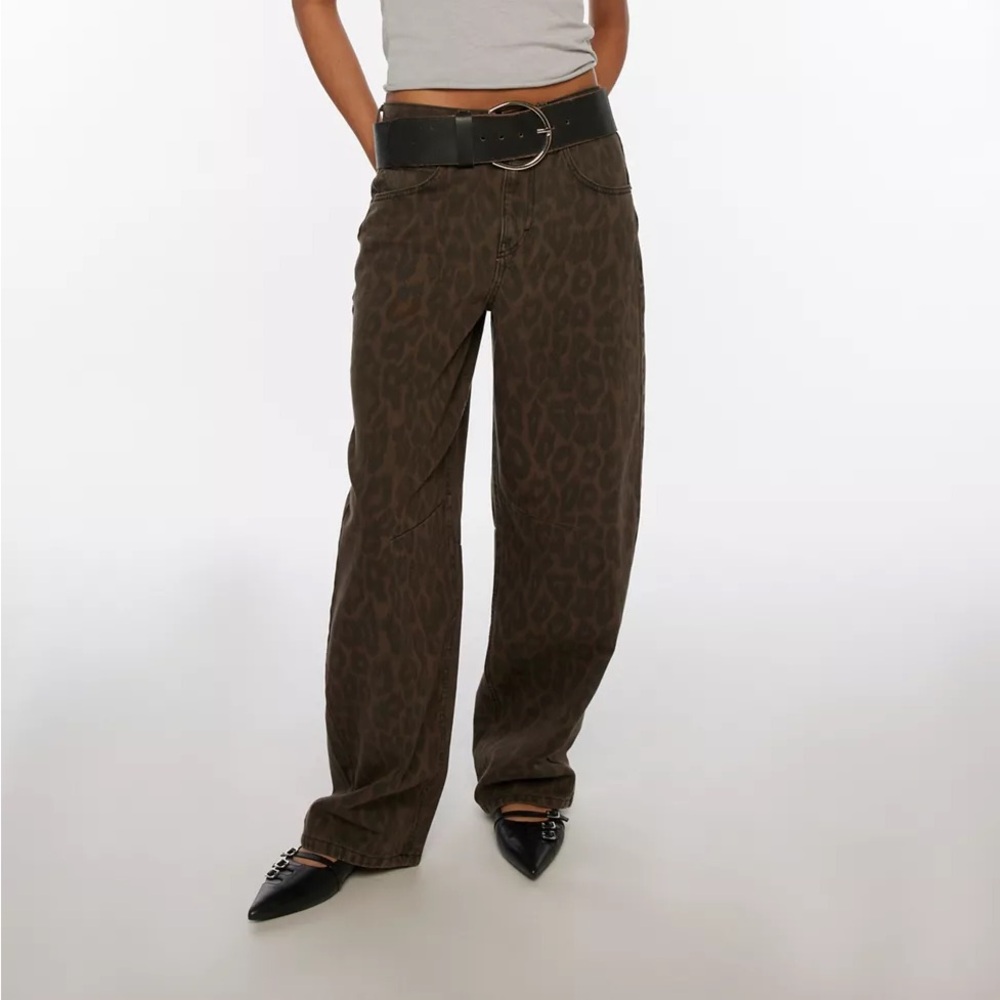 BDG Leopard Print Barrel Jeans